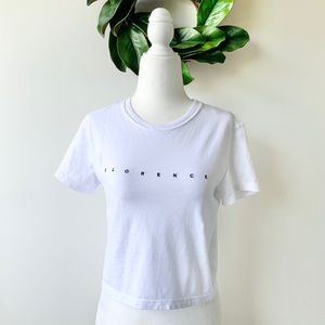 John Galt Florence Embroidered Crop Tee